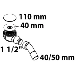 Online Kirchhoff Dusch- und Wannenablauf 1 1/2" x 40/50 mm mit Chrom-Abdeckung