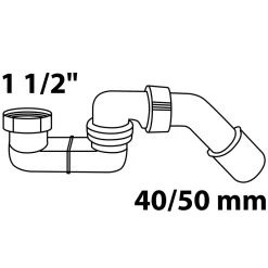 Clearance Kirchhoff Siphon ECO-SAVE KS grau 1 1/2" x Durchmesser 40/50 mm für Brausetasse