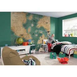 Discount Komar Vlies Fototapete Old Travel Map 300x280 cm