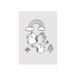 Best Komar Wandbild Scribble Birdy 50x70 cm