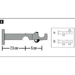Clearance Gardinia Kombiträger 2lfg offen 16mm schwarz