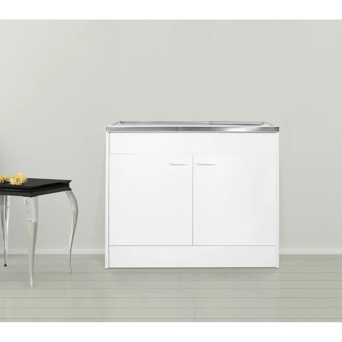 Outlet Respekta Kompl. Spuele 100x50cm weiss Drehtuer