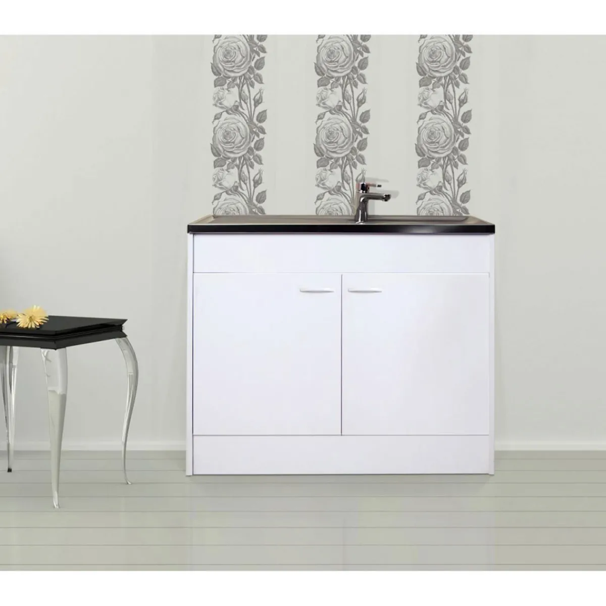 Outlet Respekta Kompl. Spuele 100x50cm weiss Drehtuer