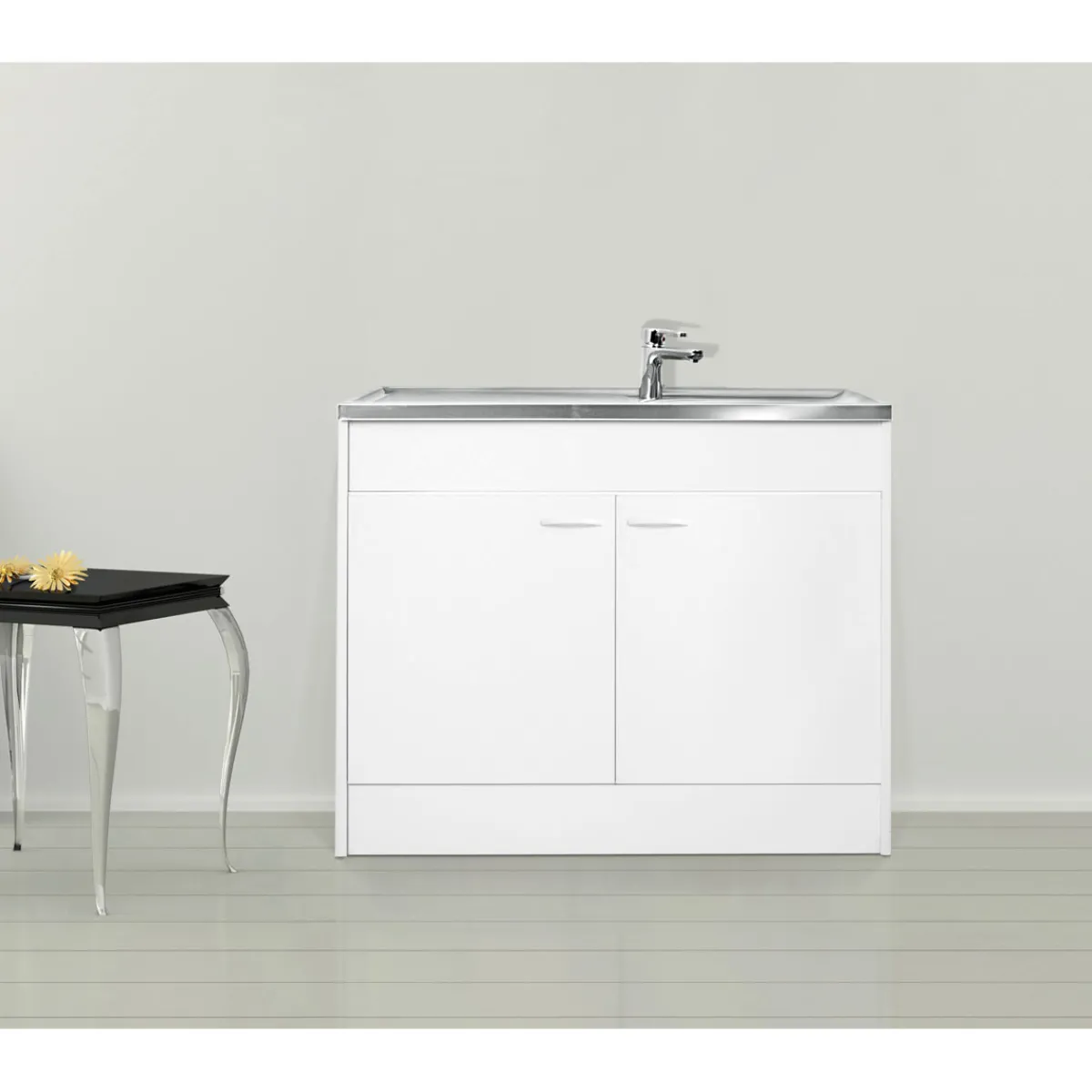 Outlet Respekta Kompl. Spuele 100x50cm weiss Drehtuer
