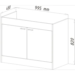 Outlet Respekta Kompl. Spuele 100x50cm weiss Drehtuer