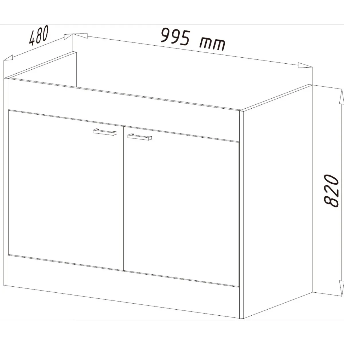 Outlet Respekta Kompl. Spuele 100x50cm weiss Drehtuer
