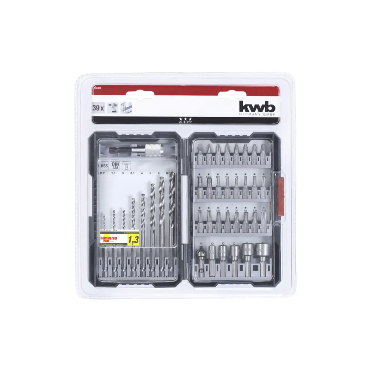 Clearance kwb Bit-Bohrerbox 39 teilig inklusive L-Box