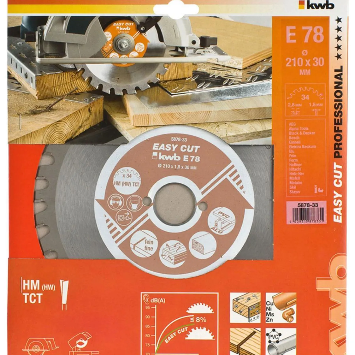 Discount kwb Kreissägeblätter Easy Cut für Handkreissägen Durchmesser 210x30 mm