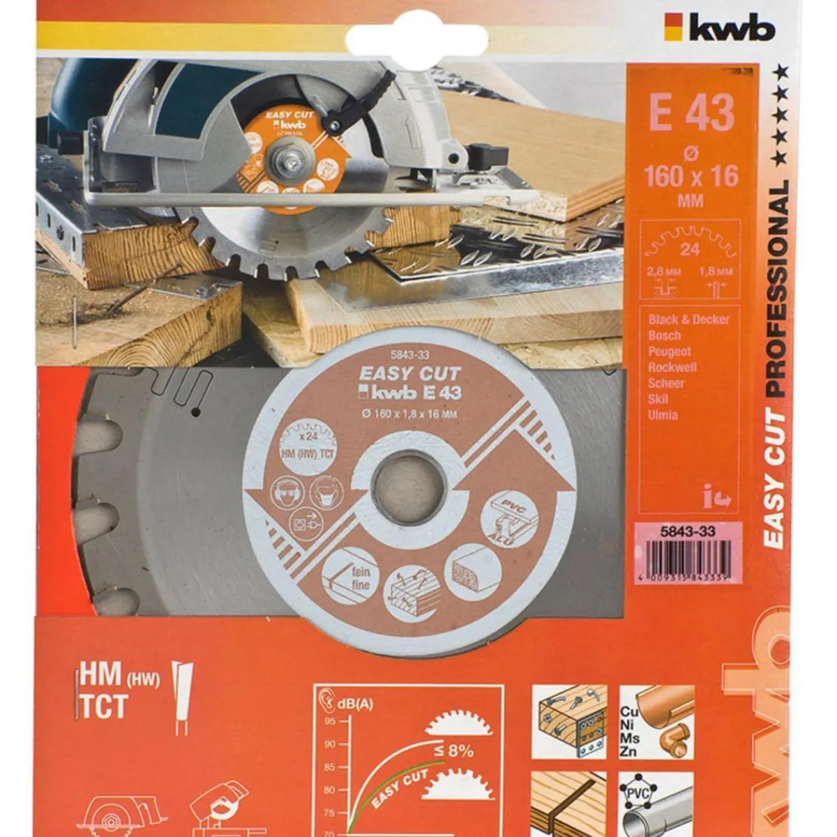 Discount kwb Kreissägeblätter Easy Cut für Handkreissägen Durchmesser 160x16 mm