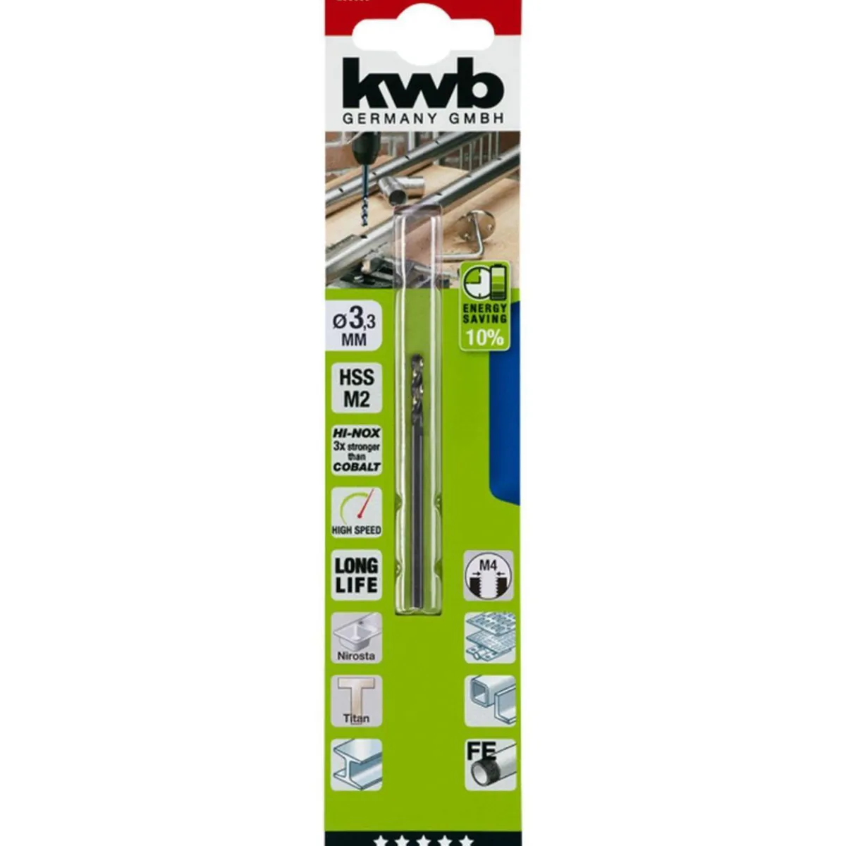 Clearance kwb Metallbohrer Hi-Nox M2 Durchmesser 3,3 mm