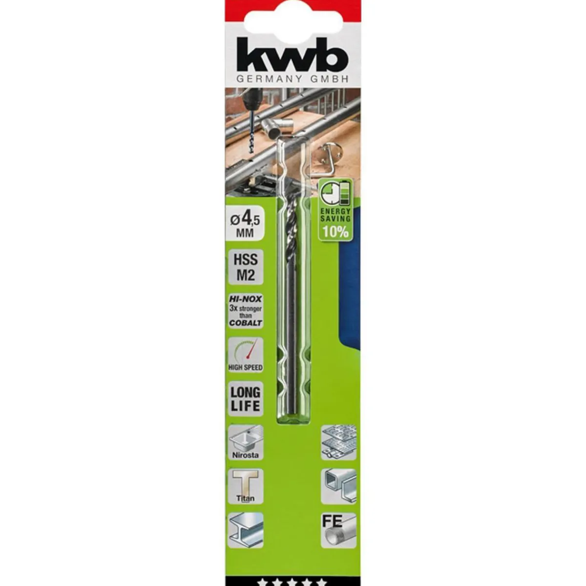 Outlet kwb Metallbohrer Hi-Nox M2 Durchmesser 4,5 mm