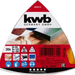 Clearance kwb Schleifdreiecke Quick Stick Holz und Metall 93 mm
