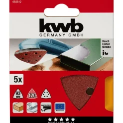 Best kwb Schleifdreiecke Quick Stick Holz und Metall 93 mm K120