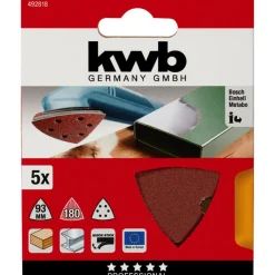 Discount kwb Schleifdreiecke Quick Stick Holz und Metall 93 mm K180