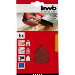 Discount kwb Schleifdreiecke Quick Stick Holz und Metall 96 x 136 mm K80