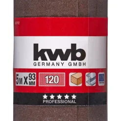 Clearance kwb Schleifmittel-Rollen Holz und Metall 5 m x 93 mm K120