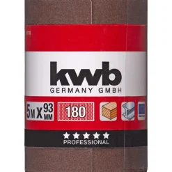Best kwb Schleifmittel-Rollen Holz und Metall 5 m x 93 mm K180