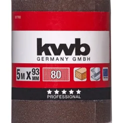 Best kwb Schleifmittel-Rollen Holz und Metall 5 m x 93 mm K80