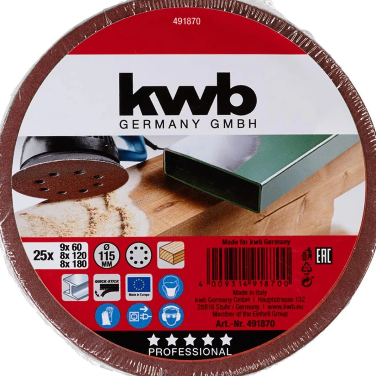 Best kwb Schleifscheiben Quick-Stick Holz und Metall Durchmesser 115 mm