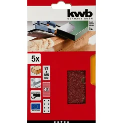 Sale kwb Schleifstreifen Quick-Stick Holz und Metall 93 x 185 mm K40