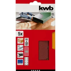 Sale kwb Schleifstreifen Quick-Stick Holz und Metall 93 x 185 mm K180