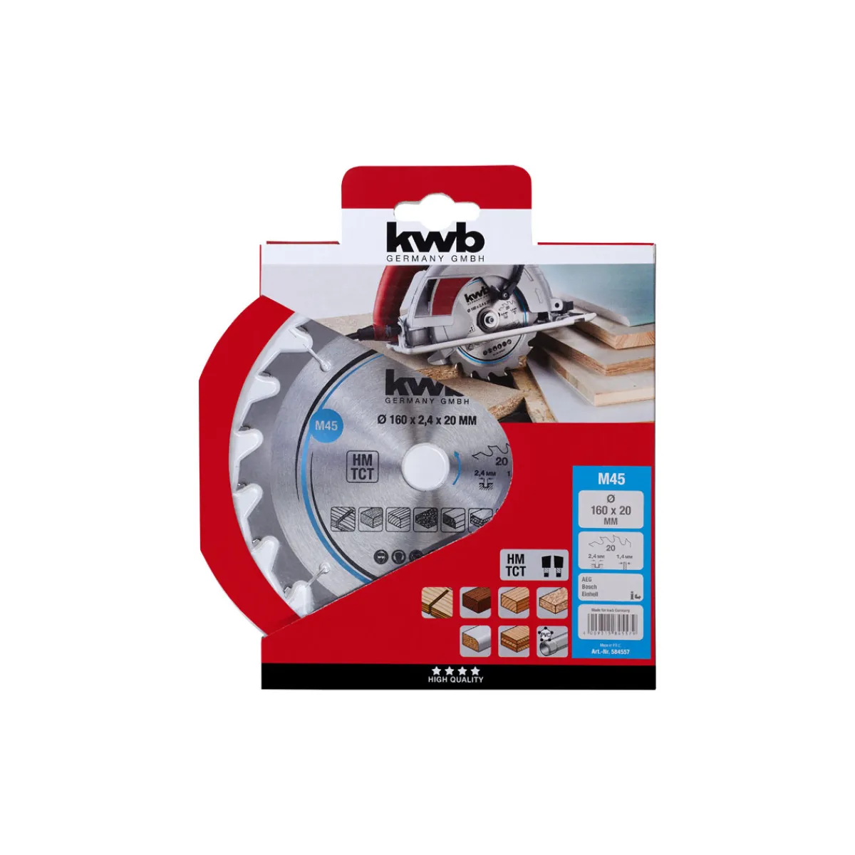 Clearance kwb Spanplatten-Kreissägeblätter für Handkreissägen Durchmesser 160x20 mm