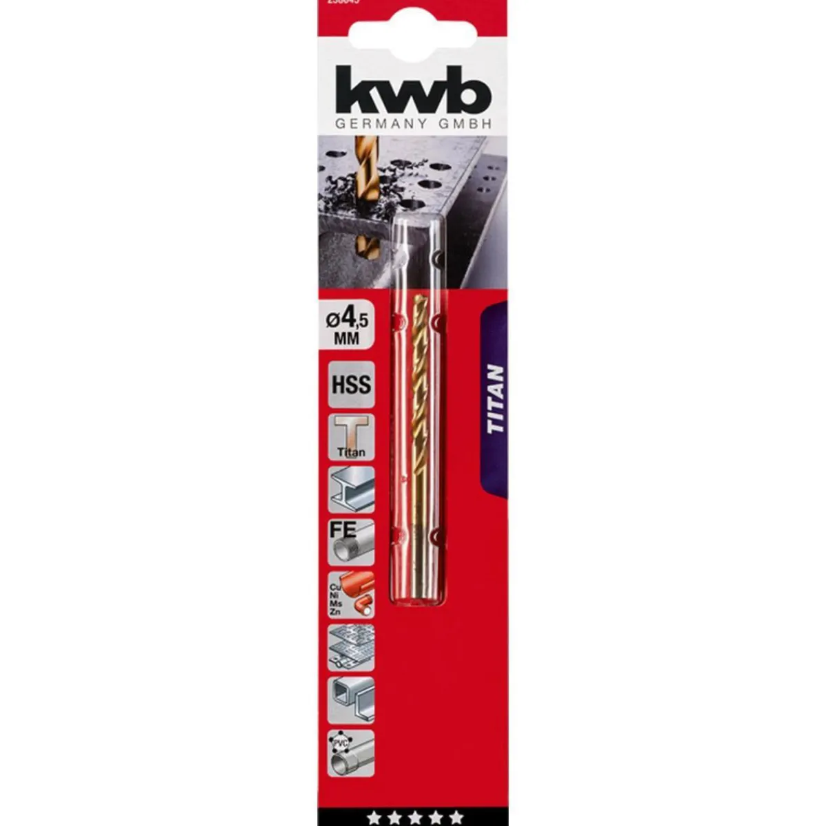 Discount kwb Spiralbohrer Titan Durchmesser 4,5 mm