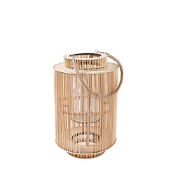 New Laterne Bambus mit Jutehenkel 27 x 42 cm