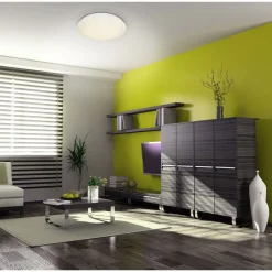 New näve LED Deckenleuchte Como D 26 cm H 8,5 cmweiss Kristalleffekt
