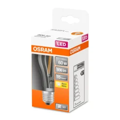 New Osram LED Gluehlampe E27 806lm 2.700K60W Ersatz warmweiss Filament klar