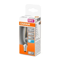 Hot Osram LED Kerze E14 250lm 4.000K25 W Ersatz kaltweiss Filament klar