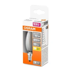 Clearance Osram LED Kerze E14 470lm 2.700K 40 WErsatz warmweiss Filament matt
