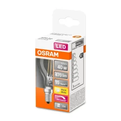 Discount Osram LED Tropfen dim E14 470lm 2.700 K40 W Ersatz warmweiss Filament klar