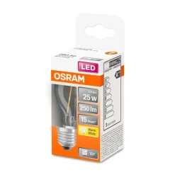 New Osram LED Tropfen E27 250lm 2.700K 25 WErsatz warmweiss Filament klar