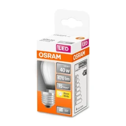 New Osram LED Tropfen E27 470lm 2.700K 40 WErsatz warmweiss Filament matt