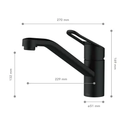 Best LENZ Spültischarmatur Mila Anti-Fingerabdruck Schwarz Matt