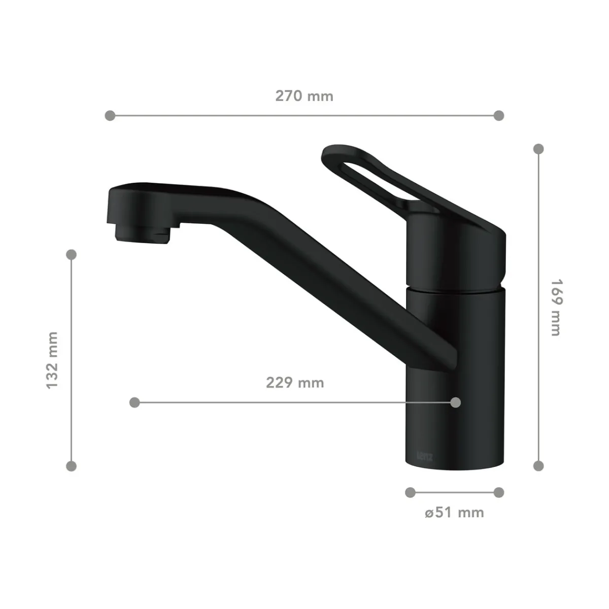 Best LENZ Spültischarmatur Mila Anti-Fingerabdruck Schwarz Matt