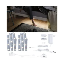New Paulmann MaxLED 250 Comfort Set Bett 2x1m Warmw2700K Protect Cover IP44 2x4W 24V Silb