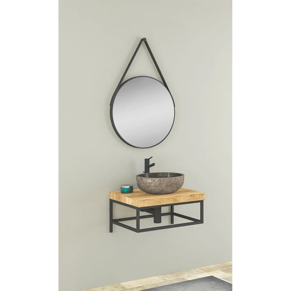 Discount Metallträger Tree schwarz 60 x 22,5 x 36 cm