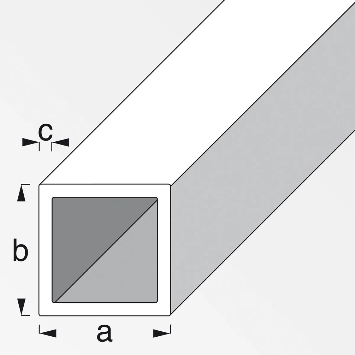Online MyTool Vierkant-Rohr 15 x 15 x 1 mm 2m silber