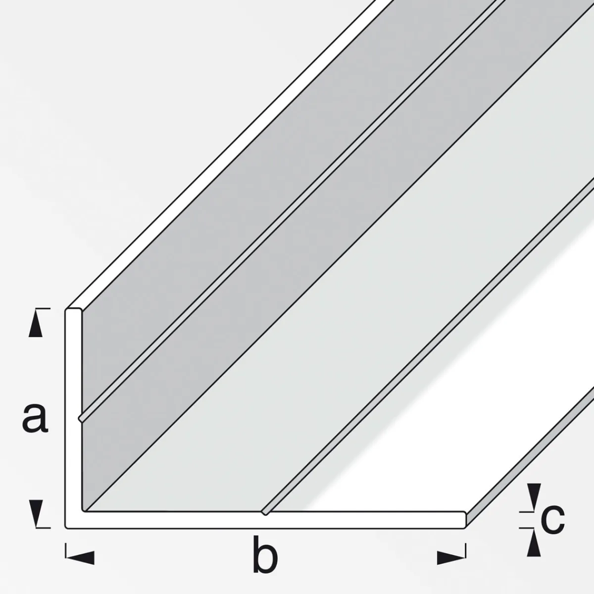 Best MyTool Winkel 29,5 x 53,6 mm 1m ungleichschenklig weiß