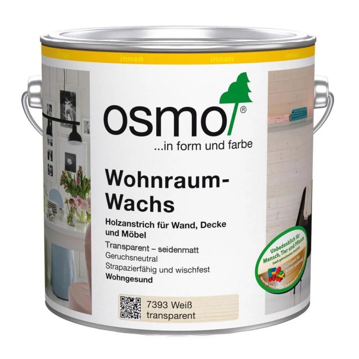 Clearance Osmo Wohnraum-Wachs Weiß transparent 2,5 L