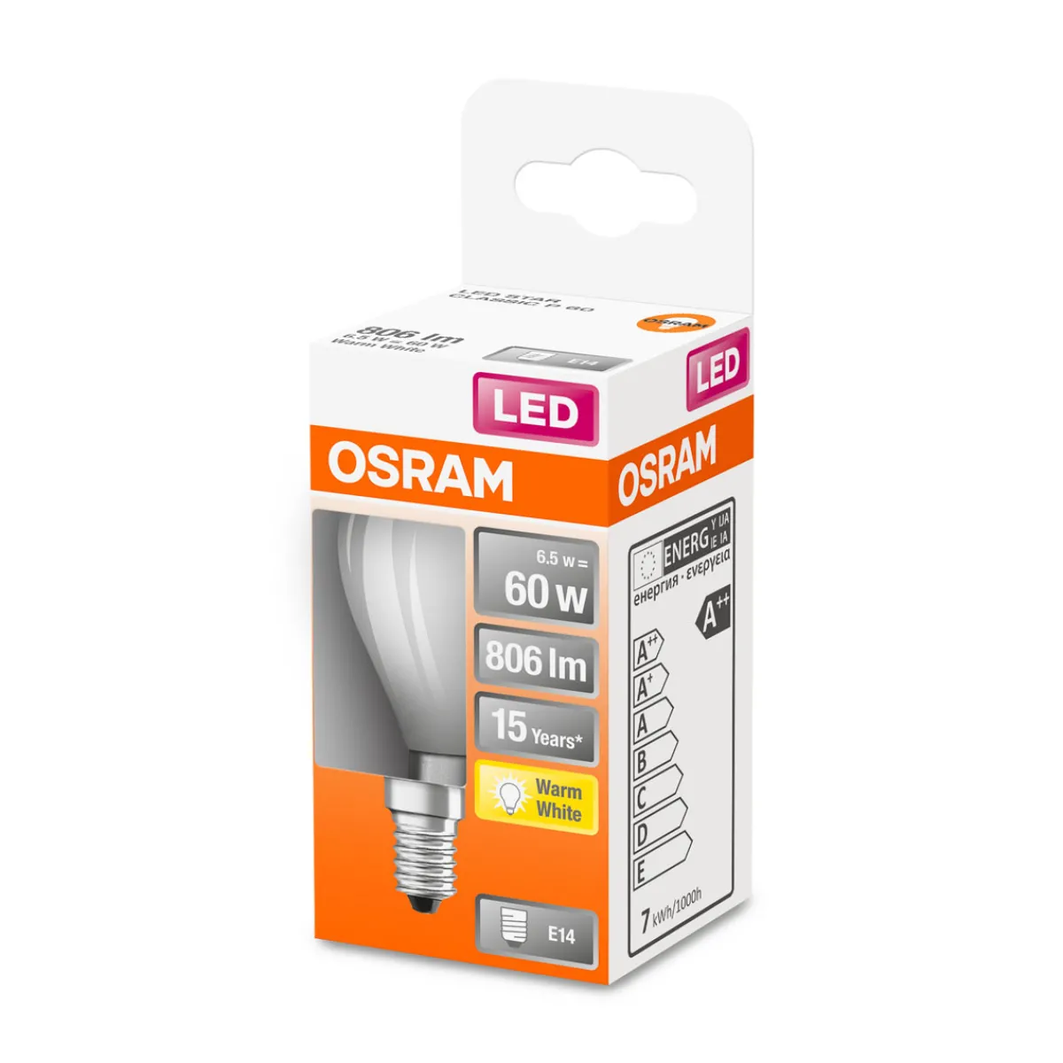 Hot Osram LED-Leuchtmittel E14 60W matt warmweiß