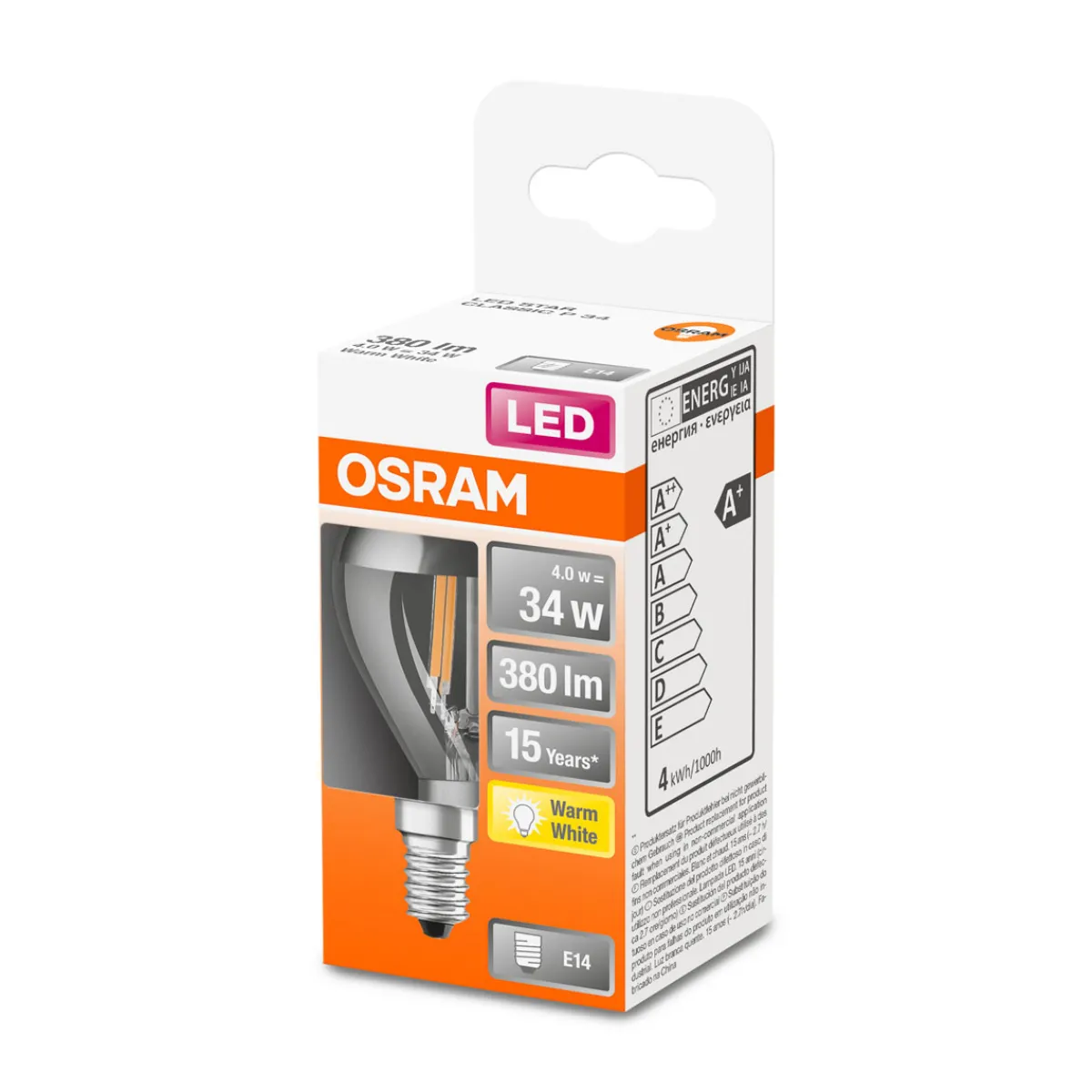 Clearance Osram LED-Leuchtmittel silber warmweiß E14 34W