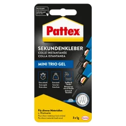 Pattex Sekundenkleber Ultra Gel Mini Trio 3 x 1 g