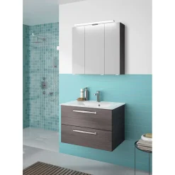 Online Pelipal LED-Spiegelschrank Trentino inkl Leuchtmittel grau 75 x 70 x 20 cm