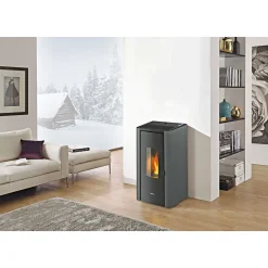 Discount FreePoint Pelletofen Indigo Metall 2,5-7,0kWanthrazit Anschl. hinten 80mm