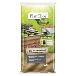 Sale Plantiflor BIO Holzschnitzel Grundfüllung für Hochbeet 60 L
