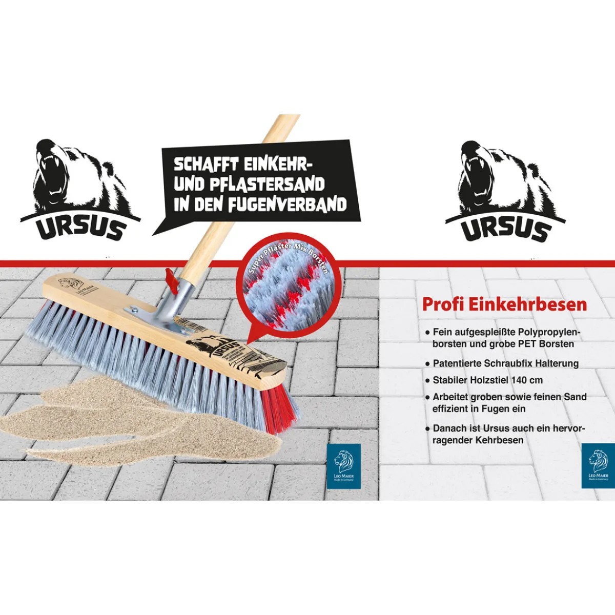 New Profi Einkehrbesen Ursus