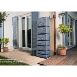 Best 4rain SLIM STONE DECOR Wandtank 350 Liter graphite grey